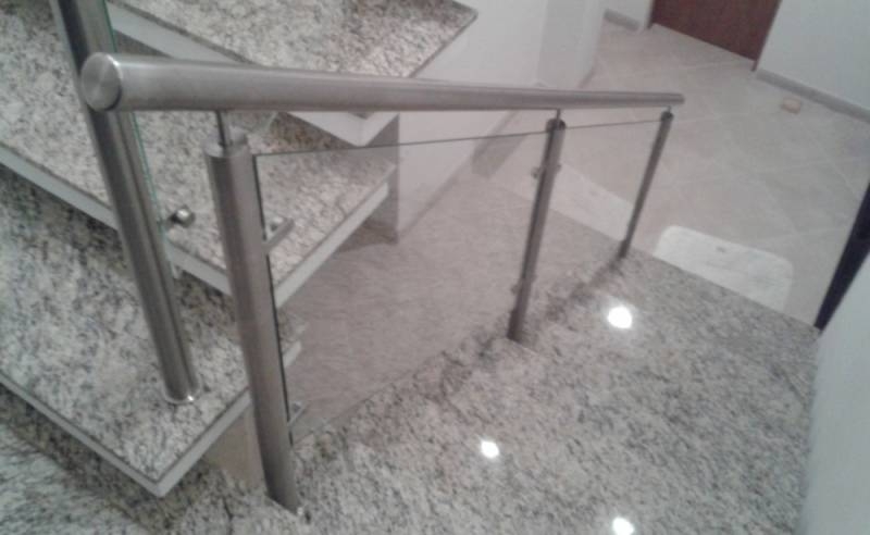 Corrimão de Vidro com Torre Preço Jardim Bonfiglioli - Corrimão Aço Inox com Vidro