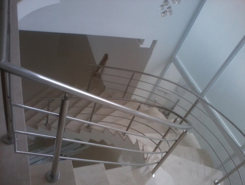 Corrimãos de Inox para Escada Caracol Alphaville Residencial Plus - Corrimão de Inox para Escada Caracol
