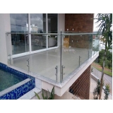 corrimão com vidro e inox Jardim São Luiz